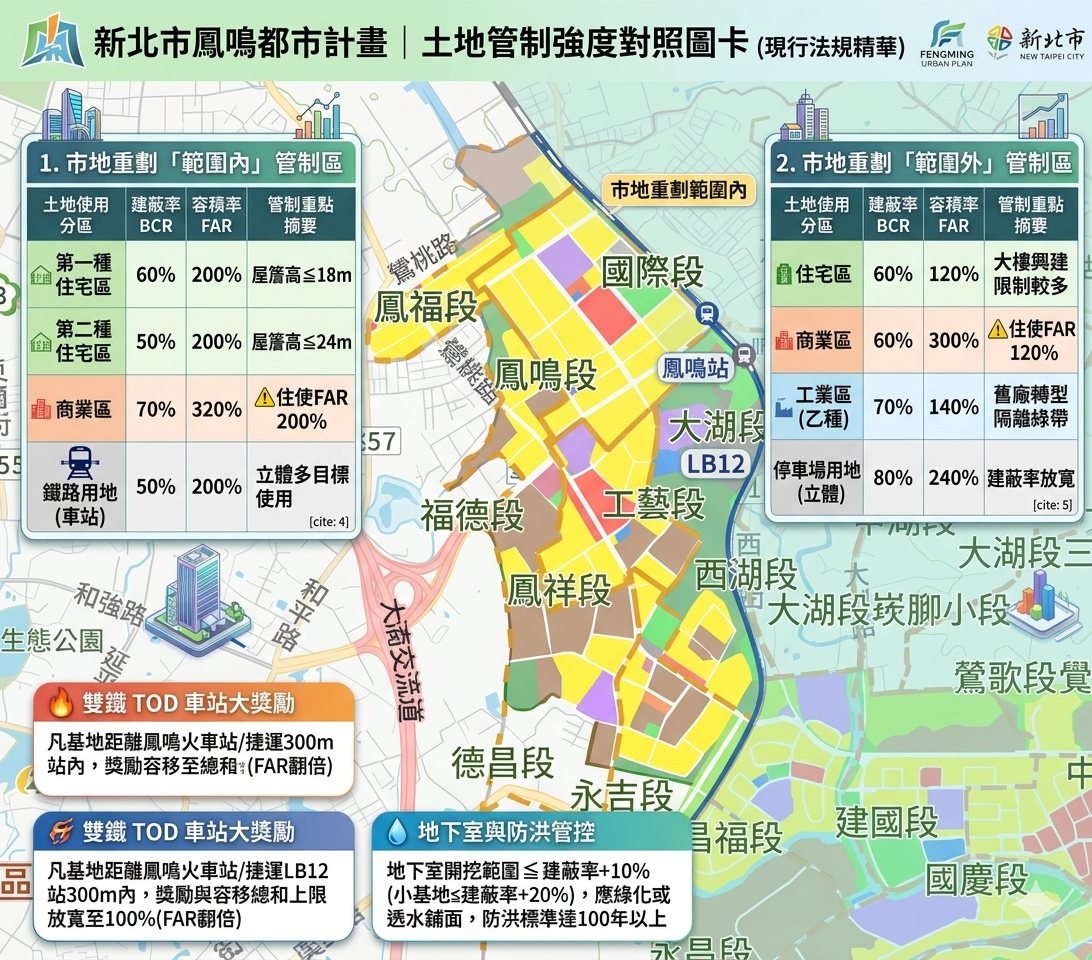 鳳鳴都市計畫土地強度對照表